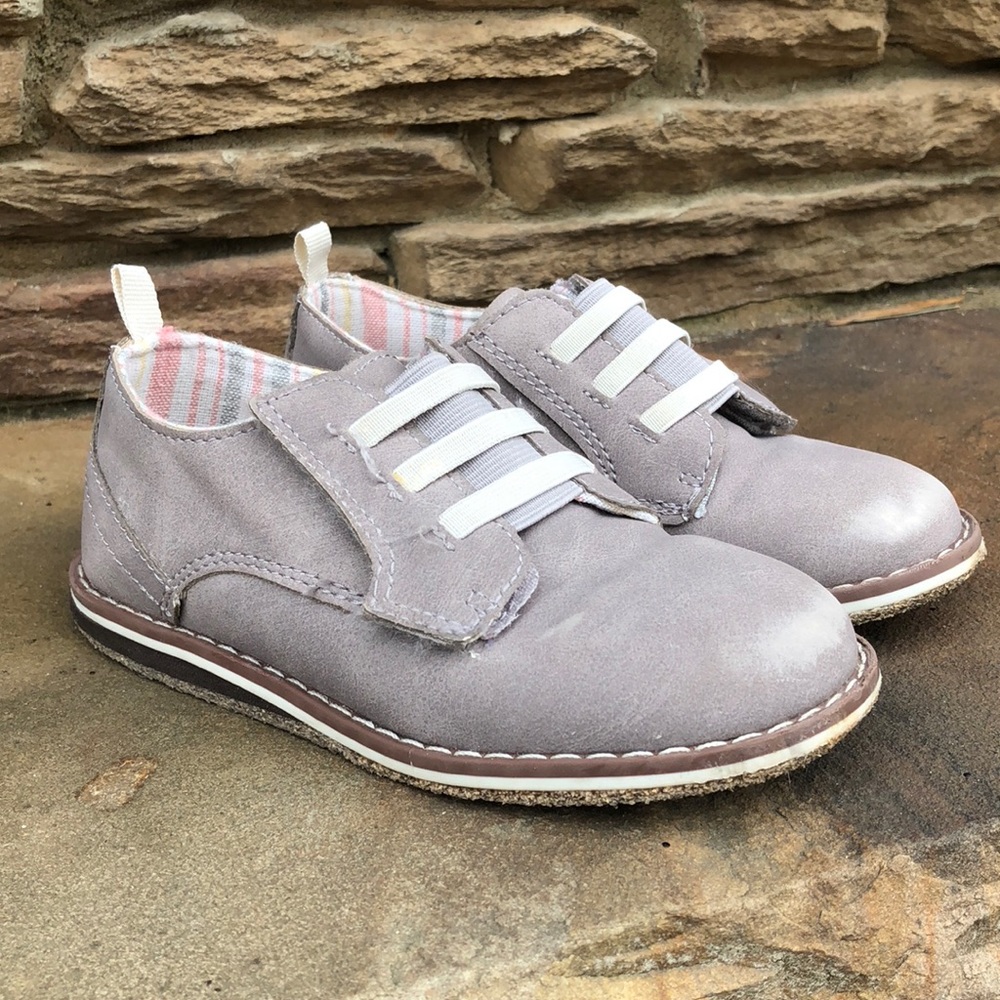 Cat & Jack gray Velcro boy’s oxfords 10